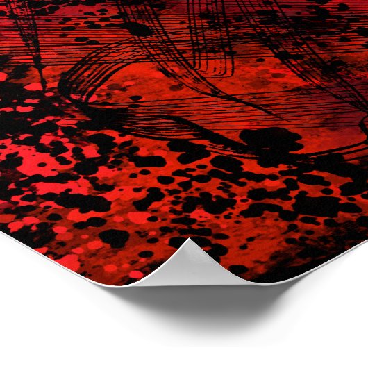 Dark Gothic Abstract Wall Art Red and Black Poster (Hoek)