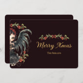 Dark Gothic Angel Christmas Feestdagenkaart (Voorkant / Achterkant)