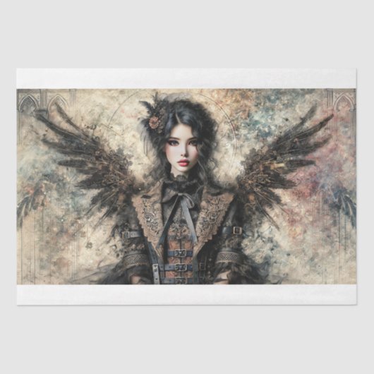 Dark Gothic Angel Decoupage Tissuepapier (Voorkant)