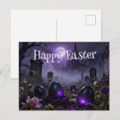 Dark Gothic Easter Scene with Glowing Eggs Briefkaart (Voorkant / Achterkant)