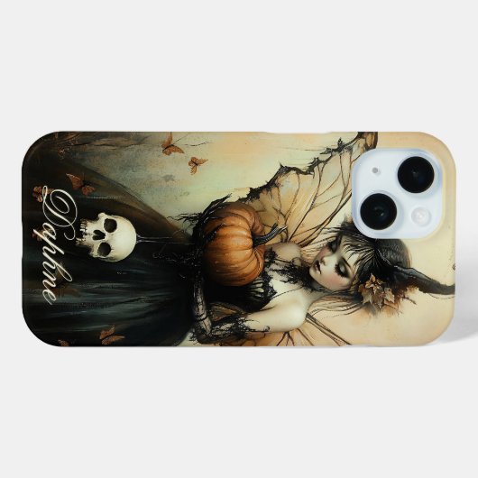  Dark Gothic Fairy Halloween, aangepaste naam Case-Mate iPhone Case (Achterkant (horizontaal))