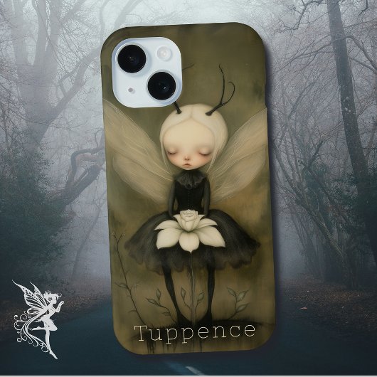  Dark Gothic Fairy met Flower Custom Name Case-Mate iPhone Case