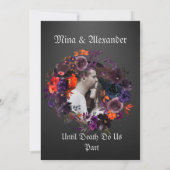 Dark Gothic Halloween thema bruiloft Kaart (Achterkant)