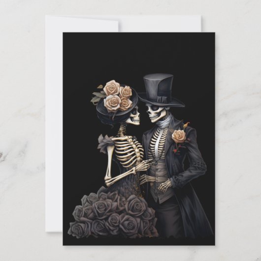 Dark  Gothic Halloween wedding invitation (Dos)