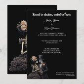 Dark Gothic Halloween wedding invitation (Devant / Derrière)