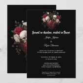 Dark Gothic Halloween wedding invitation (Devant / Derrière)