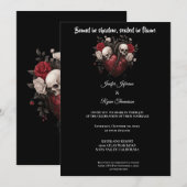 Dark Gothic Halloween wedding invitation (Devant / Derrière)