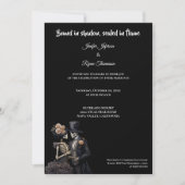 Dark  Gothic Halloween wedding invitation Kaart (Voorkant)