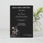 Dark  Gothic Halloween wedding invitation Kaart (Staand voorkant)