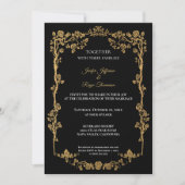 Dark Gothic Halloween wedding Invitation Kaart (Voorkant)