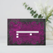 Dark Gothic Halloween Wedding RSVP Card (Debout devant)