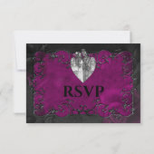 Dark Gothic Halloween Wedding RSVP Card (Dos)