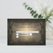 Dark Gothic Halloween Wedding RSVP Card (Debout devant)