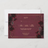 Dark Gothic Romance Roses Wedding RSVP (Devant)