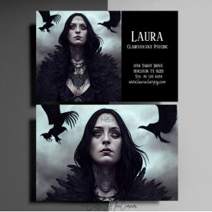Dark Gothic Witch Crow Helderziend Psychisch Visitekaartje