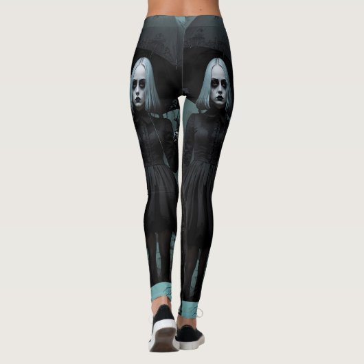 Dark Gothic Zombie Elegance Leggings (Achterkant)