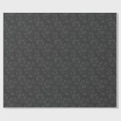 Dark Gray Botanical Floral Pattern Cadeaupapier (Vlak)
