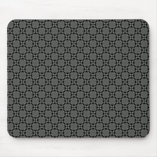 Dark Gray Funky Circles Mousepad Muismat (Voorkant)