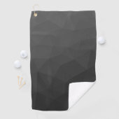 Dark gray gradient geometric mesh pattern golfhanddoek (Insitu)