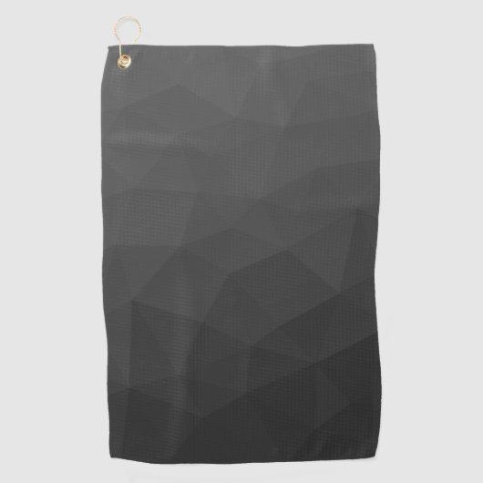 Dark gray gradient geometric mesh pattern golfhanddoek (Voorkant)