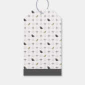 Dark Gray Graduation Caps and Diploma Pattern Cadeaulabel (Voorkant)