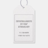 Dark Gray Graduation Caps and Diploma Pattern Cadeaulabel (Achterkant)