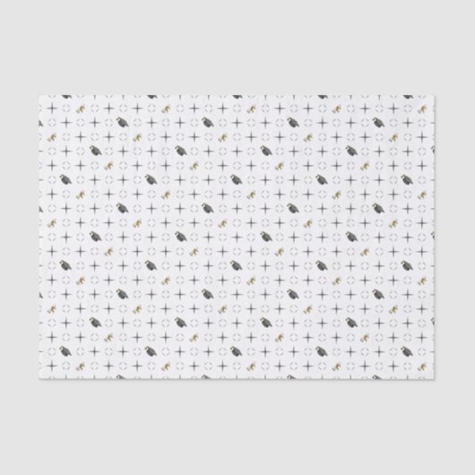 Dark Gray Graduation Caps and Diploma Pattern Tissuepapier (Voorkant)
