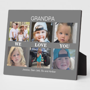 Dark Gray Grandpa We houden van You Photo Collage Fotoplaat