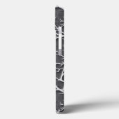 Dark Gray iPhone Case with Branch Textured Relief (Achterkant / Links)