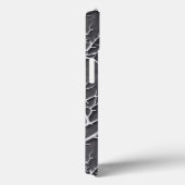 Dark Gray iPhone Case with Branch Textured Relief (Achterkant / Rechts)