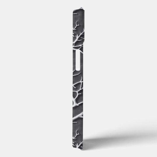 Dark Gray iPhone Case with Branch Textured Relief (Achterkant / Rechts)