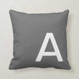 Dark Gray Monogrammed Kussen