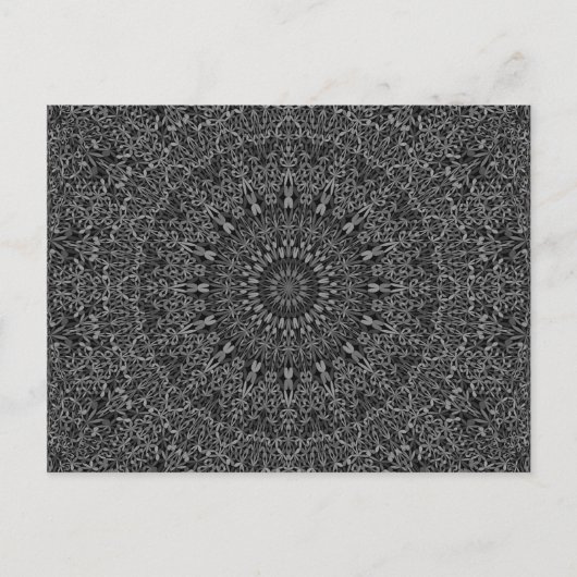 Dark Gray Oerwoud Mandala Briefkaart (Voorkant)