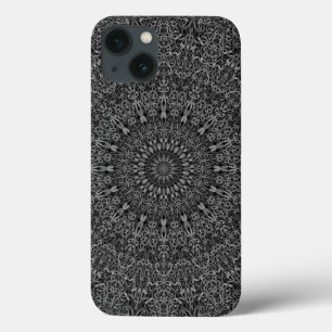 Dark Gray Oerwoud Mandala iPhone 13 Hoesje