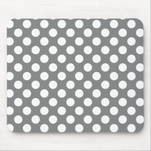 Dark Gray Polka Dots Muismat