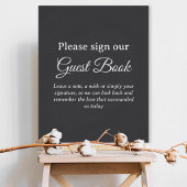 Dark Gray Wedding Guest Book Poster
