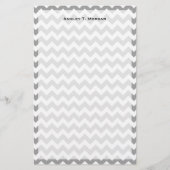 Dark Gray White Chevron Zig-Zag Pattern Briefpapier (Voorkant)