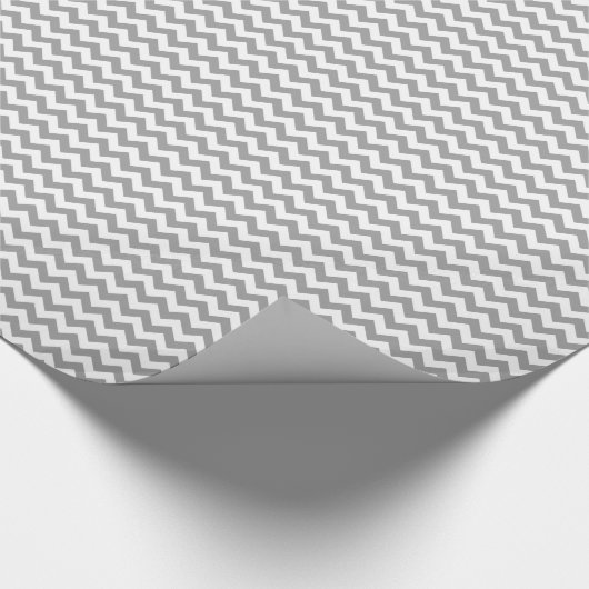 Dark Gray White Chevron Zig-Zag Pattern Cadeaupapier (Hoek)