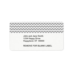 Dark Gray White Chevron Zig-Zag Pattern Etiket