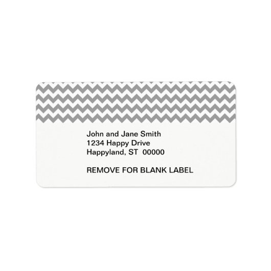 Dark Gray White Chevron Zig-Zag Pattern Etiket (Voorkant)