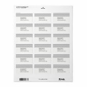 Dark Gray White Chevron Zig-Zag Pattern Etiket (Full Sheet)
