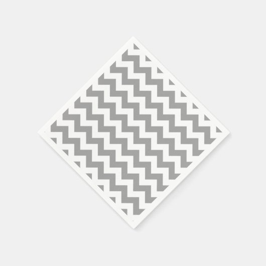 Dark Gray White Chevron Zig-Zag Pattern Servet (Hoek)