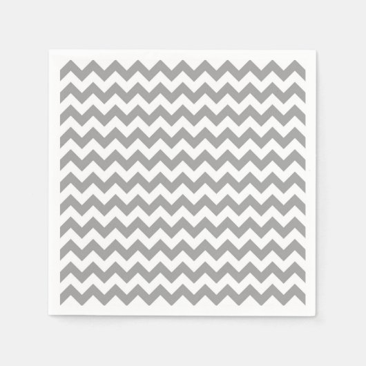 Dark Gray White Chevron Zig-Zag Pattern Servetten (Voorkant)