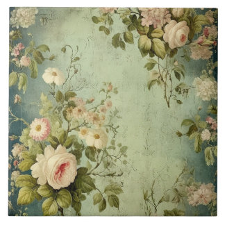 Dark Green Blush Rose  Tegeltje