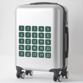 Dark Green Customizable Square Number Stickers  (Koffer)