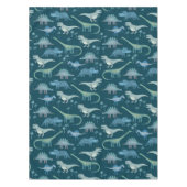 Dark Green Cute Dinosaur Pattern Tafelkleed (Voorkant)