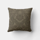 Dark Green Damask Pattern Kussen (Achterkant)