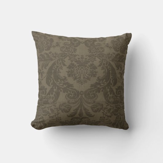 Dark Green Damask Pattern Kussen (Voorkant)