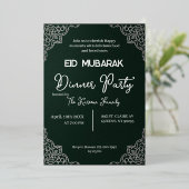 Dark Green elegant EID MUBARAK Invitation (Debout devant)