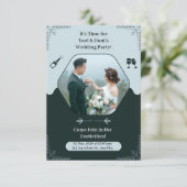 Dark Green Élégante Soirée de Mariage Invitation (Debout devant)